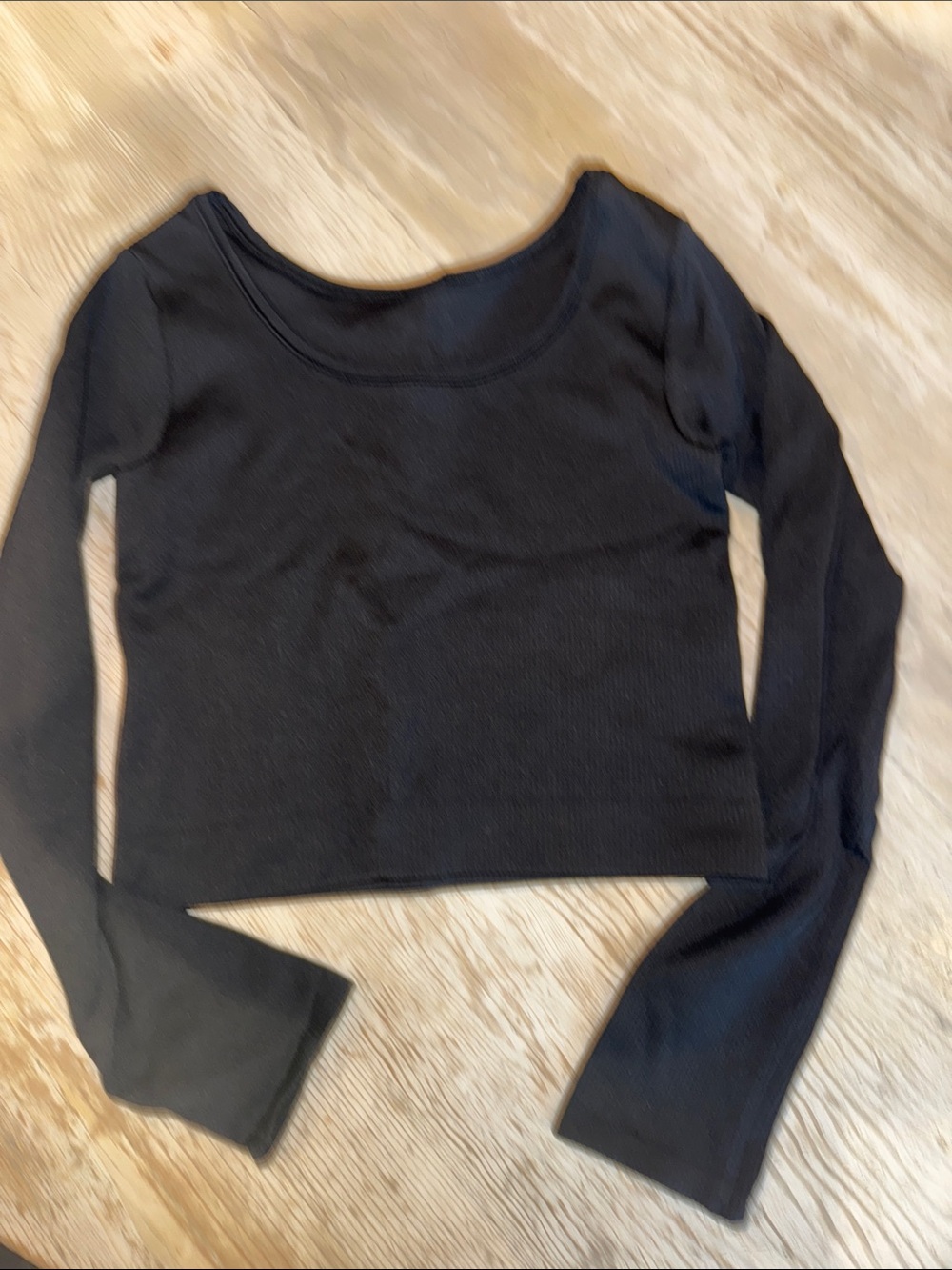 Athleta Girl Rise Above Rib Scoop crop LS